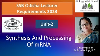 Synthesis And Processing Of mRNA  biologywithsonali ssbodisha zoology mrna [upl. by Qirat341]