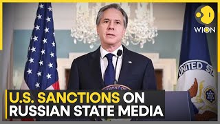 US imposes new sanctions on Russian state media  Latest News  WION [upl. by Flodur745]