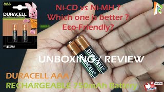 Duracell AAA RECHARGEABLE 750mAh Battery  Best Rechargeable Battery  UNBOXING amp REVIEW [upl. by Ahsiuq]