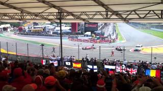 Start crash Belgian Formula 1 GP 2012 at Spa Francorchamps [upl. by Rednazxela]