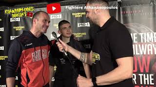 Champions Night 69 Interviews  Bellos Sotiris  Fighting Club Ioannina [upl. by Mllly]