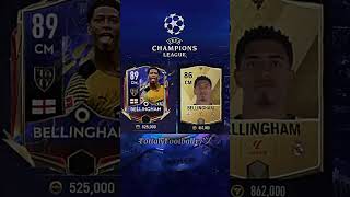 Bellingham FIFA Mobile vs FC Mobile cards  shorts edit football [upl. by Cutler]