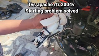 Tvs apache rtr 200 4v bs6 not starting Tvs apache rtr 200 4v  Starting problem solved tvs apache [upl. by Birdella]