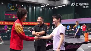 🏓quotThe Devilsquot🤩Sun Yingsha trains with her role model Zhang Yining｜Table Tennis｜Paris 2024 孫穎莎 張怡寧 卓球 [upl. by Campney]