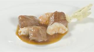 Receta Solomillo de Bellota 100 Ibérico con langostinos  Cocina de la dehesa [upl. by Nylyaj551]