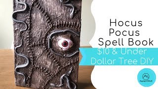 10 amp Under Dollar Tree DIY  Hocus Pocus Spell Book [upl. by Enidlareg438]