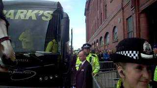 celtic team bus arrives at ibrox [upl. by Nyllek]