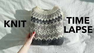 KNITTIMELAPSE ⎮ Icelandic Sweater [upl. by Monty259]