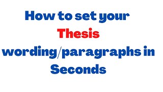 Thesis formatting and writing  How to set thesis in word  Shiftf3 [upl. by Atteloc]