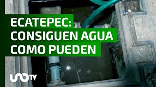 Ante escasez vecinos de Ecatepec sacan agua de los registros [upl. by Anwaf]