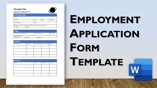 How to Create Employment Application Form in Word  Form Template Design [upl. by Ydorb]