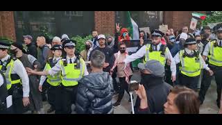 Jews fight back Police escorts Hamas Supporters out of Jewish neighbourhood East finchley metpolice [upl. by Slinkman]