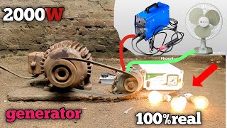 How to make car alternator high power generator free energy💡 100Real [upl. by Nuahsyar]