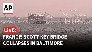 Baltimore bridge collapse LIVE Francis Scott Key Bridge hit by cargo ship in Maryland [upl. by Ahsla843]