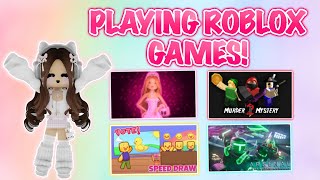 PLAYING GAMES ON ROBLOX LIVE [upl. by Volotta]