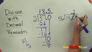 Learn division of numbers with decimal remainders [upl. by Seen811]