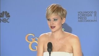 Jennifer Lawrence jokes about getting drunk after winning Golden Globe [upl. by Nosbig]