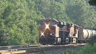 CSX Loaded Oil B117  BNSF H3 ES44C4s 8259 6863 amp H2 Dash 9 4000  Unionville Ohio in Aug 2024 [upl. by Valerio]