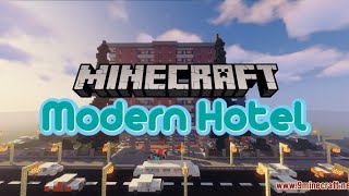 Minecraft  How to build a modern hotel in Minecraft minecraft video trending [upl. by Kcirtap309]