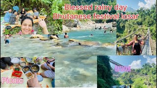 Blessed Rainy Day  Bhutanese festival losar  picnic 🧺vlog  Bhutan Samtse [upl. by Tnomyar]