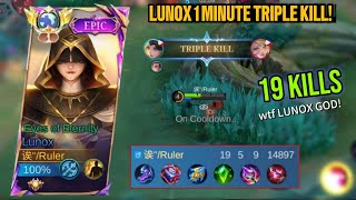 LUNOX 19 KILLS THIS IS HOW TO DOMINATE THE ENTIRE GAME USING LUNOX WITHOUT GETTING TILTED  MLBB [upl. by Enirroc]