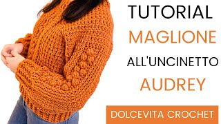 TUTORIAL MAGLIONE ALLUNCINETTO quotAUDREYquot [upl. by Amorita]