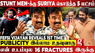 Stunt Manக்கு பொண்ணு கொடுக்க மாட்டாங்க😲உயிருக்கு உத்திரவாதம் இல்ல🥹Suriya Kanguva  Fefsi Vijayan [upl. by Rafter]