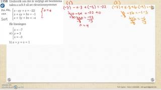 Matematik 5000 Ma 2c Kapitel 1 Ekvationssystem med tre obekanta 1358 a [upl. by Ume]