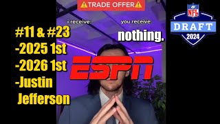 ESPN Costs for the Minnesota Vikings to Trade Up They Include Justin Jefferson [upl. by Eekaz]