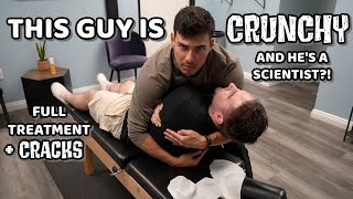 THIS SCIENTIST CRACKS SUPER LOUD…AND HE HAS TENSION Full Chiropractic Treatment with Dr Tyler [upl. by Orazal]