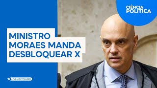 Ministro Alexandre de Moraes manda desbloquear X após empresa cumprir exigências do STF [upl. by Clemente110]