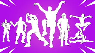 Top 25 Popular Fortnite Dances With Best Music The Crane Kick Shake amp Split Trinitys Kick [upl. by Kristoforo]