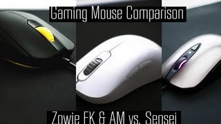 Gaming Mouse Comparison  Zowie FK  Zowie AMFG  SteelSeries Sensei [upl. by Eelan]