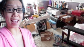 MY MESSY MAKEUP ROOM  December 21 2012  itsJudysLife Vlog [upl. by Fairlie]