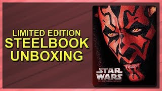 Star Wars Episode I  The Phantom Menace Limited Edition Bluray SteelBook Unboxing [upl. by Ajet]