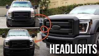 Recon Headlights Unbox and Installation  Review F350 [upl. by Kirre]