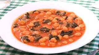 Garbanzos con Acelgas  Receta de Potaje con Garbanzos Riquísima [upl. by Ydissak]