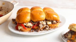 Philly Cheesesteak Sloppy Joe Sliders Recipe [upl. by Galitea708]