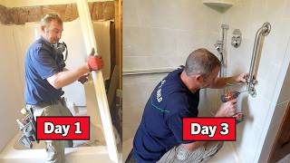 Unbelievable Tub to Shower Remodel in 3 days A MILLION DOLLAR BUSINESS [upl. by Imeaj]