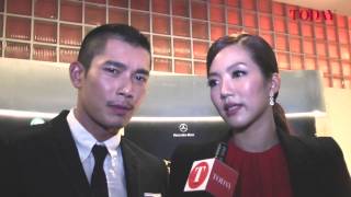 Star Awards 2013 Show I Rui En and Elvin Ng talk about being a couple [upl. by Attiuqihc]