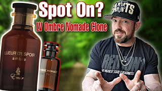 The BEST LV Ombre Nomade Clone  Emir Lueur DEspoir Ambre Fragrance Review [upl. by Elnukeda]