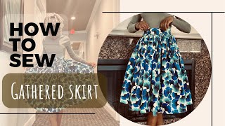 How to make a gathered skirt step by step  Sew with KIZAJ 5 [upl. by Bega779]