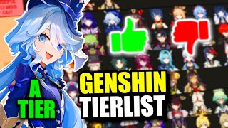 Characters That Are Worth To Build Tierlist GOOD FOR BEGINNERS Genshin Impact   74 CHARACTERS [upl. by Eniotna892]