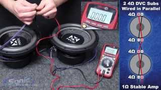 How to Wire Two Dual 4 ohm Subwoofers to a 1 ohm Final Impedance  Car Audio 101 [upl. by Ofilia186]