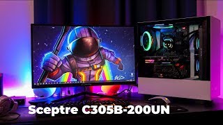 Sceptre C305B 200UN 1080p 200Hz UltraWide Curved Gaming Monitor Review [upl. by Noraha]