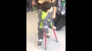 Jiesheng walking for the first time with his new KAFOs and [upl. by Shirlie]