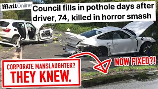 Porsche Pothole Pt 2  THEY KNEW Council fixes road AFTER crash kills driver [upl. by Oletta]