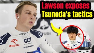 Liam Lawson EXPOSES Yuki Tsunodas bizarre tactic [upl. by Naired]