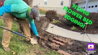 Stop Flower Bed Edging From Sinking Reinstalling Flower Bed Border Stone [upl. by Bogart]