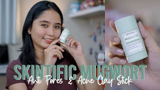 Review Skintific Mugwort Acne Clay Stick  Before After [upl. by Ronni]